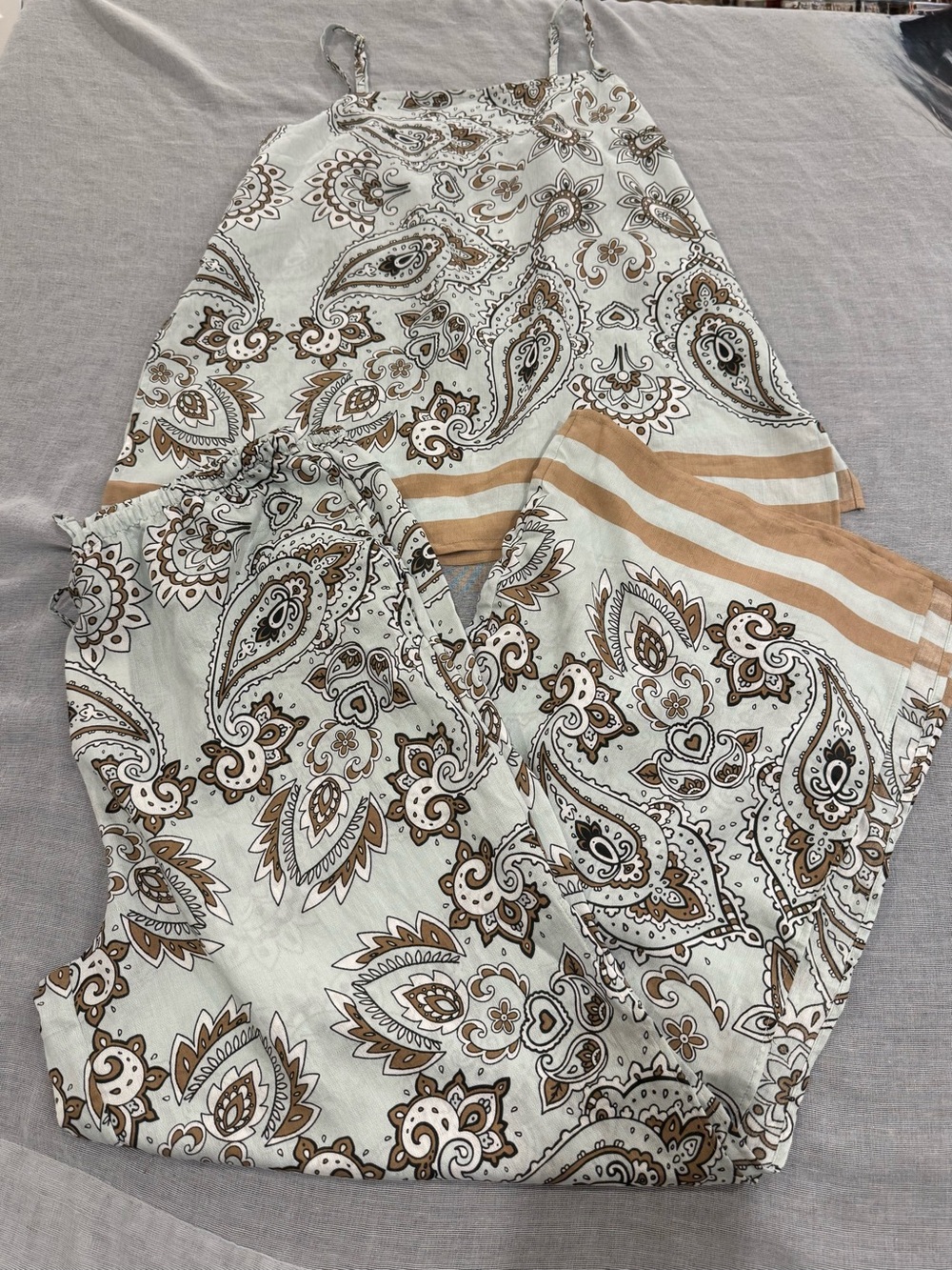 NEW Paisley Cami & Wide Leg Pant Set Sz. L Resortwear Cover Up Beach Loungewear